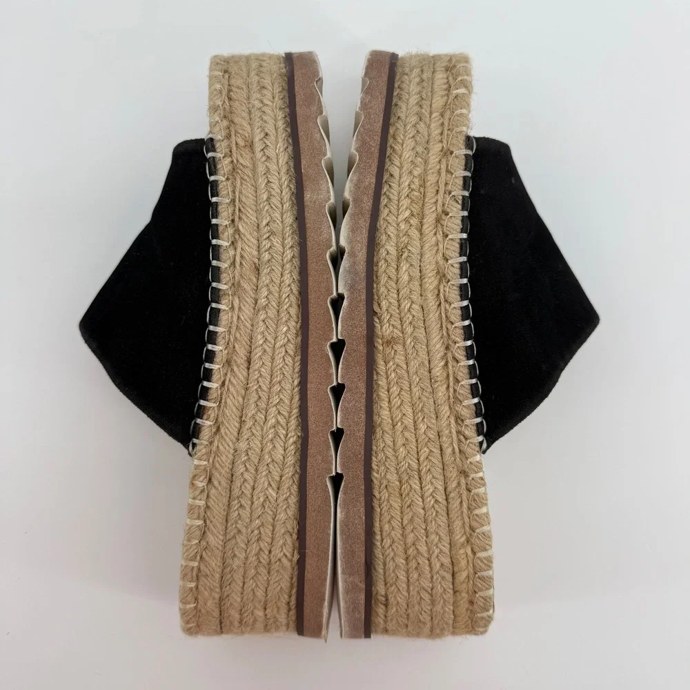 Oasis Society Black Platform Espadrille Slide Sandals Womens Size 9‎ Bohemian
